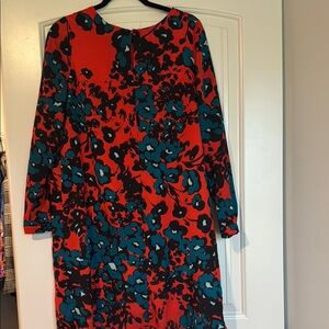 Floral Print Orange and Blue Dress